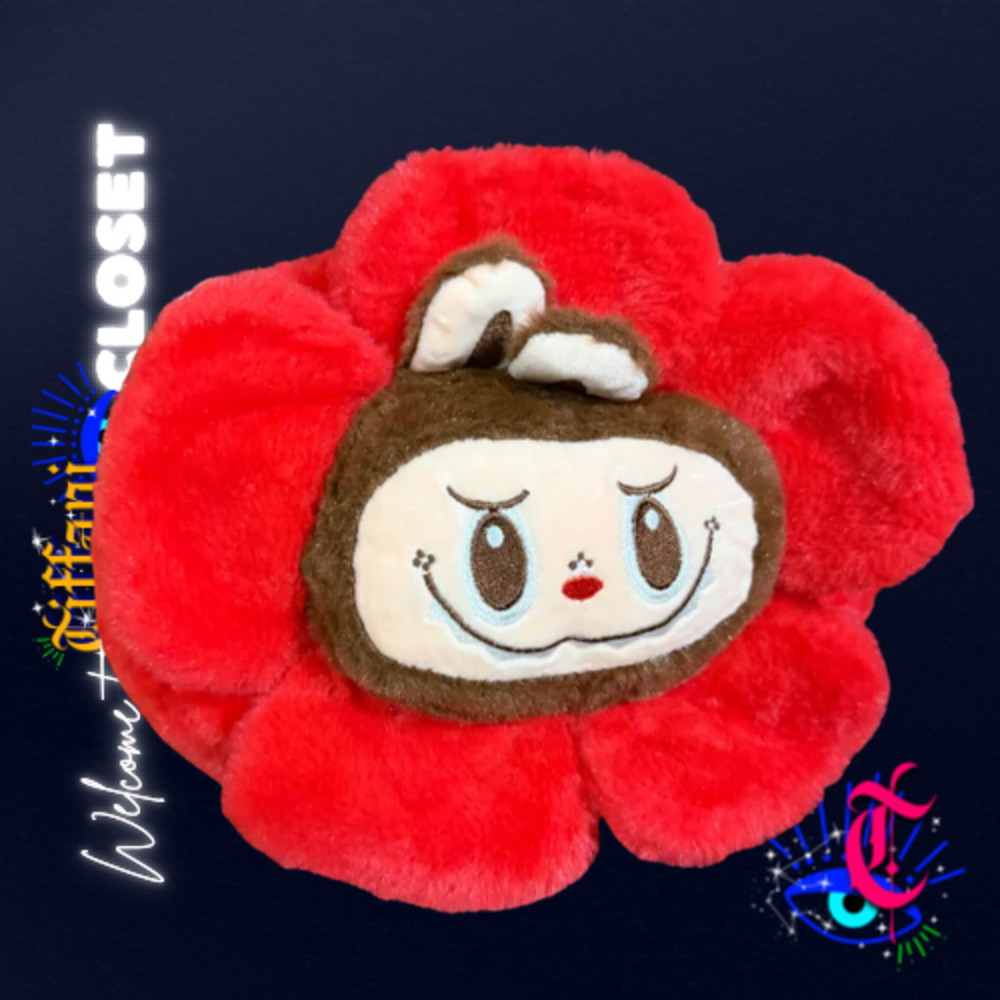 Labubu Inspired Flower Plush Small Purse | Kawaii Plush | Red | NWOT